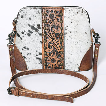 American Darling Cross Body Hand Tooled Hair on Genuine Leather Western Women Bag Handbag Purse | Crossbody for Cute